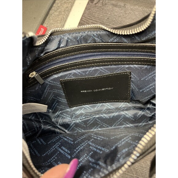 French Connection Sabrina Shoulder Bag With Accessory Pouch Black - Picture 7 of 8